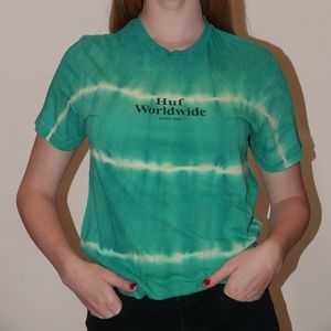 Huf Worldwide Green Tie Dye Tee
